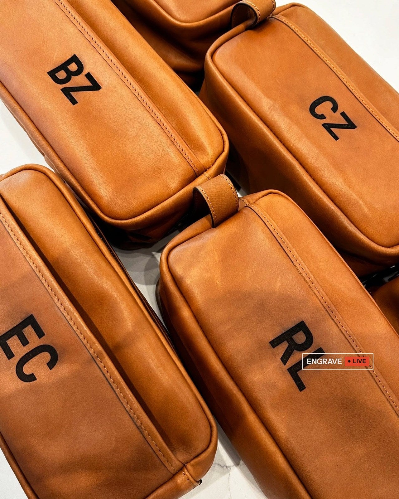 Monogrammed leather cases