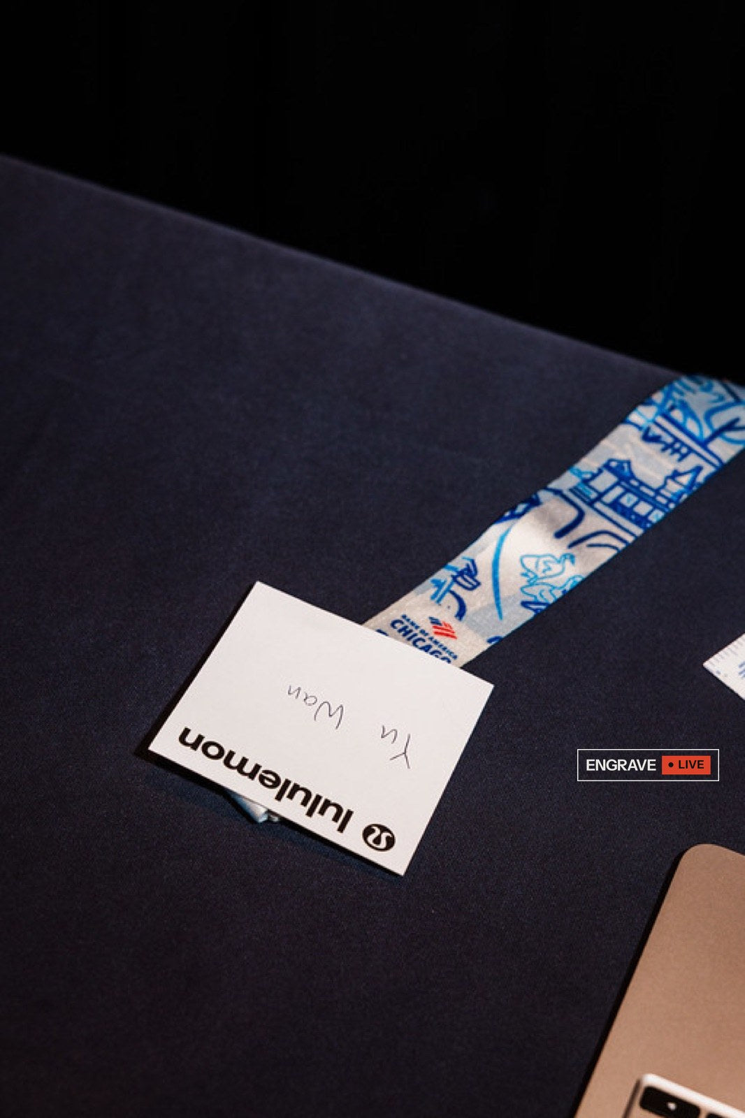 Guest name card at the station