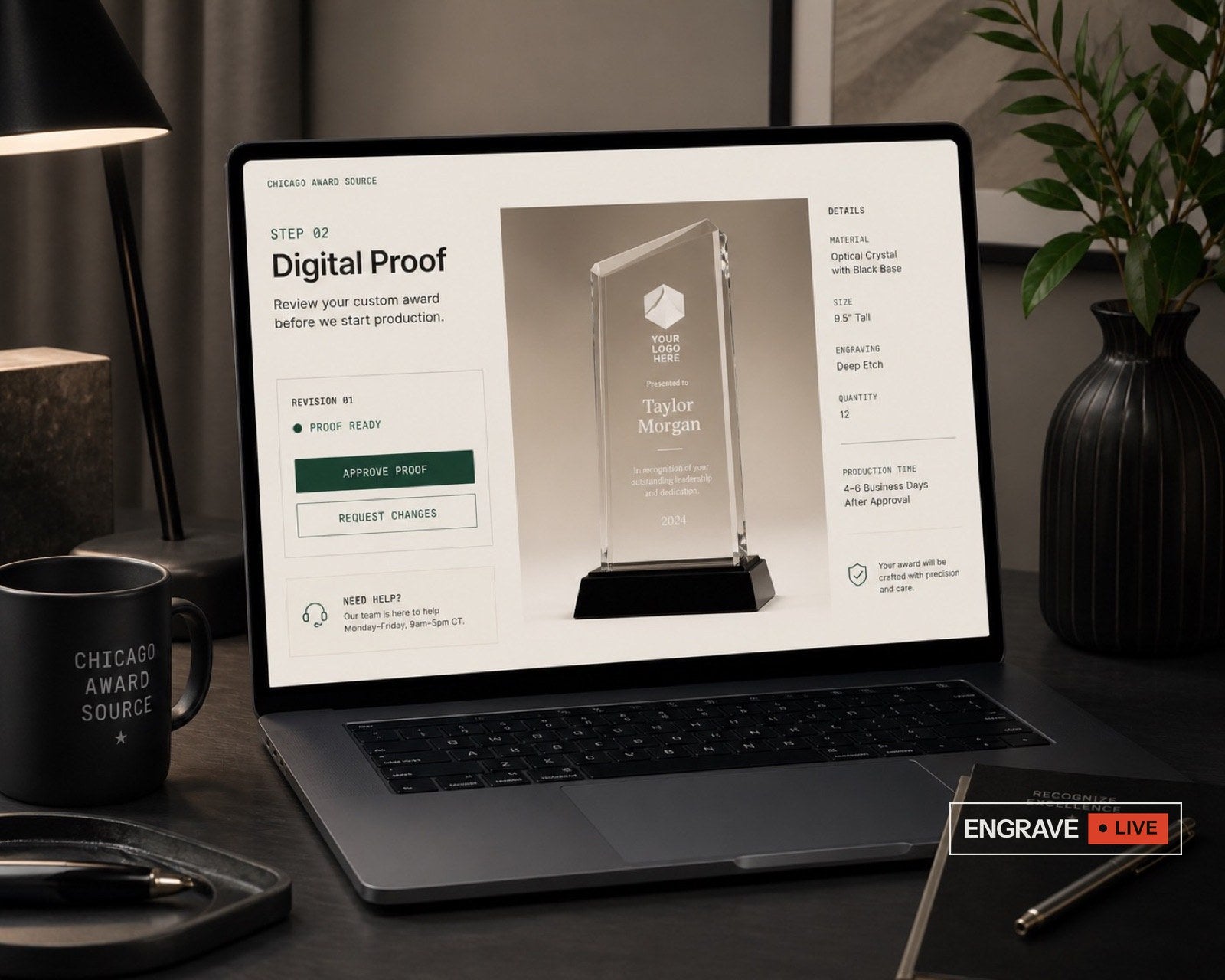 Digital proof approved before production